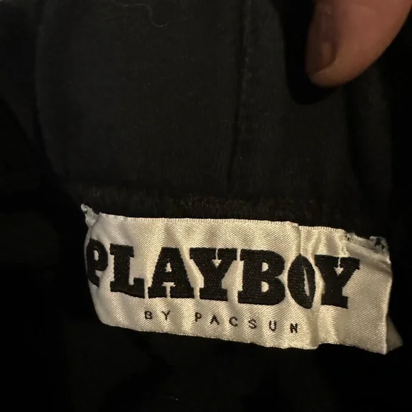 Playboy By PacSun Jogger Sweatpants Men’s Size Medium Black Neon D‎ - Picture 4 of 5